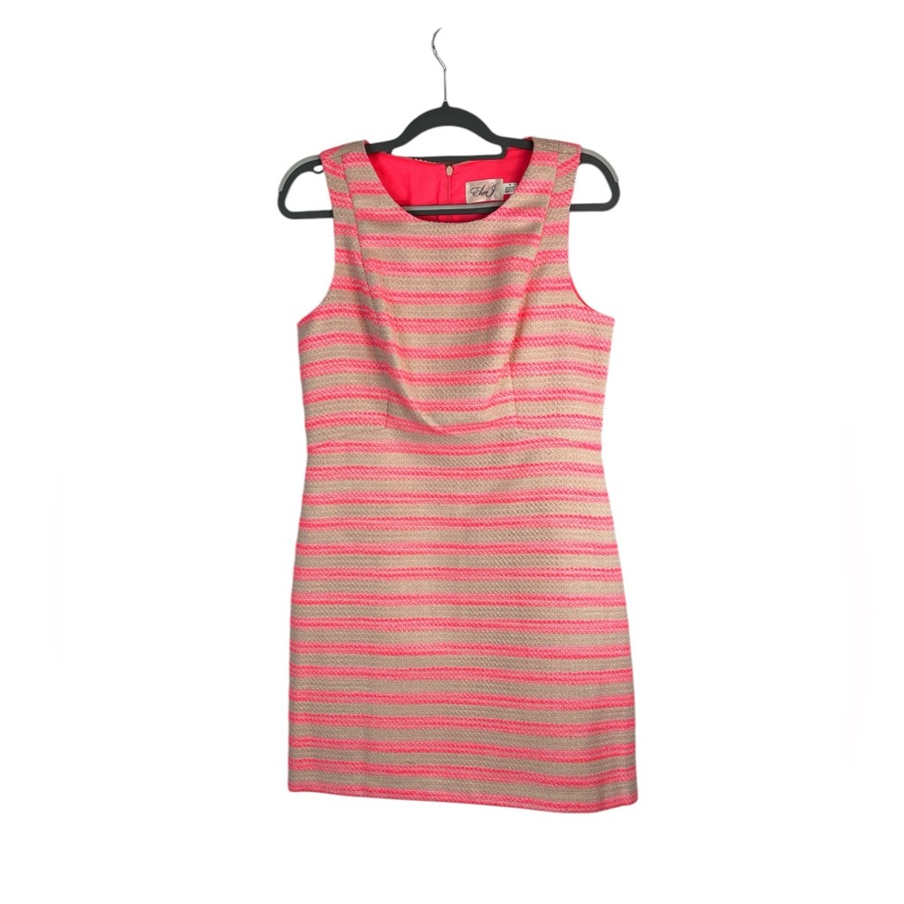 Eliza J Pink Alina Striped Tweed Cream Metallic Shimmer business casual size‎ 10